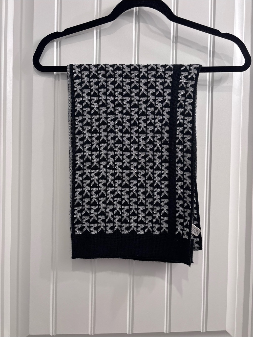 Michael Kors Black and Silver MK Monogram Scarf